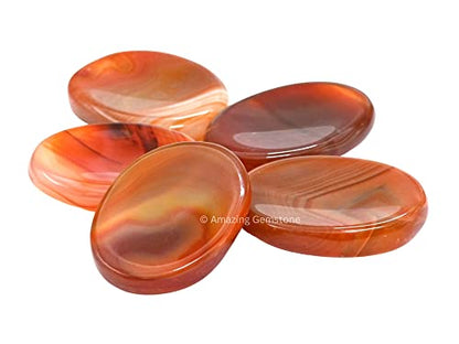 Amazing Gemstone Carnelian Worry Stone Crystals and Healing Stones - Stress Relief Gifts - Piedra Crystal Fidget for Meditation, Relaxation - Unique Stocking Stuffers and Birthday Gifts - color: Carnelian