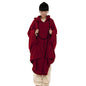 Meditation Buddhist Hooded Cloak Coat Women Men Outfit Oversize Coat - color: Maroon, size: Large