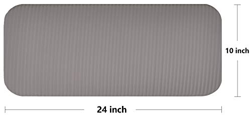 Fitvids All Purpose 1/2-Inch Extra Thick High Density Anti-Tear Exercise Yoga Mat and Knee Pad with Carrying Strap, Multiple Colors - color: Gray