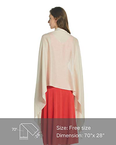 EURKEA Women's Scarf Pashmina Silky Soft Shawls Wraps Stole for Evening, Wedding and Gift - color: Beige