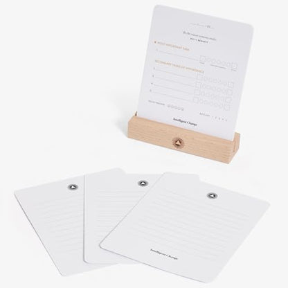 Intelligent Change Productivity Planner Cards with Display Stand, Compact Desk-Friendly Daily Prioritization Cards, Inspirational Quotes, Dual-Purpose Design for Daily Organization and Notes