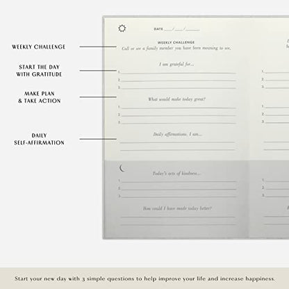 The Gratitude Journal : Five Minutes a Day for More Happiness, Positivity, Affirmation, Productivity, Mindfulness & Self Care - A Simple Effective Undated Daily Guide Planner for Women & Men (Beige) - color: Beige