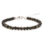 Crystal Bracelet for Women, Natural 4mm Faceted Beads Adjustable Bracelet, Small Beaded Healing Gemstone Bracelet - color: Golden Obsidian