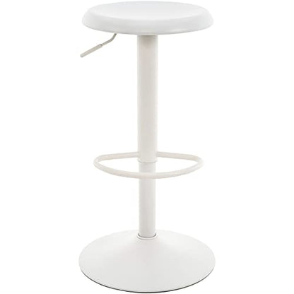 Adjustable Bar Stool, Swivel Round Metal Airlift Barstool, Backless Counter Height Bar Chair for Kitchen Dining Room Pub Cafe, 1 pc (White) - color: White, size: 1 pc