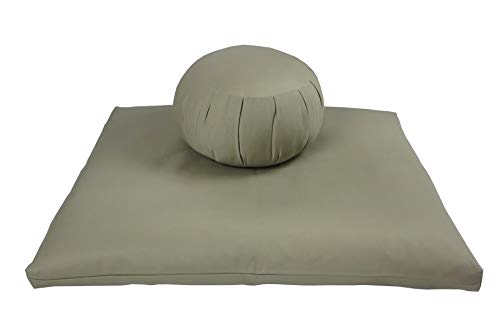 Kapok Zafu and Zabuton Meditation Cushion Set (2pc) - color: Sand