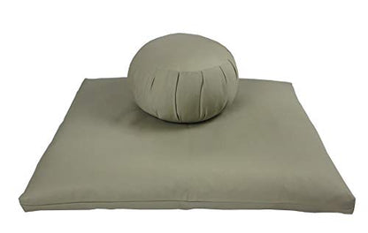 Kapok Zafu and Zabuton Meditation Cushion Set (2pc) - color: Sand