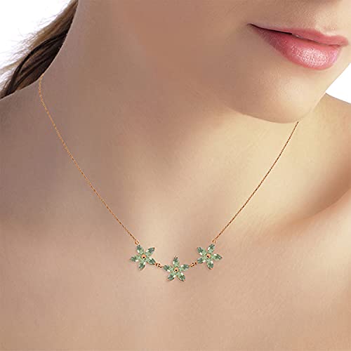 Galaxy Gold GG 14K Yellow Gold Lei Green Amethyst Necklace
