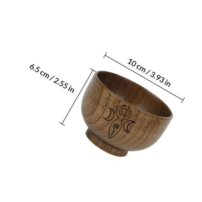 ORFOFE Water Rice Wooden Bowl Altar Decorations Occultism Worship Storage Bowl Adornment Multi-functional