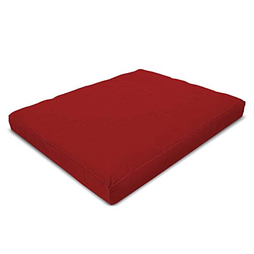 Zabuton Meditation Cushion for Workout - Supportive Yoga Floor Seat Cushion for Comfort & Posture Support - Natural Washable Cotton Fill kneeling Pad - Made in USA - Premium 32x26x3, Red - color: Red, size: Premium 32x26x3