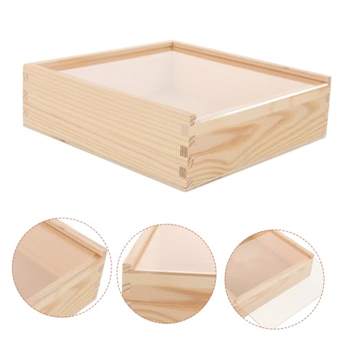 ULTECHNOVO Acrylic Decorative Storage Box Wooden Jewelry Storage Case Compact Multi-functional Box for Home