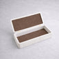 Modern Ribbed Storage Box (Matte Bone White Box, Cocoa Suede) - color: Cocoa Suede, style: Matte Bone White Box