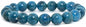 Amandastone Natural Gemstone 10mm Round Beads Stretch Bracelet 7 Inch - color: Blue Green Apatite