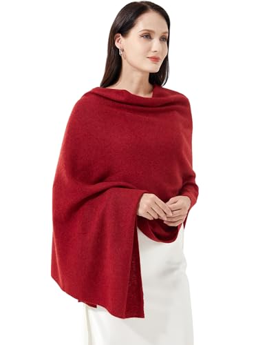Soft Cashmere Blend Wrap Chic Scarf Stole for Women Wayfarer Travel Extra Large 87"x28" - color: Rust Red