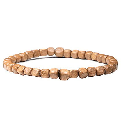 Natural Wood Beads Bracelet for Men Women Wooden Bracelet for Prayer Meditation Healing - color: A1: 4Pcs