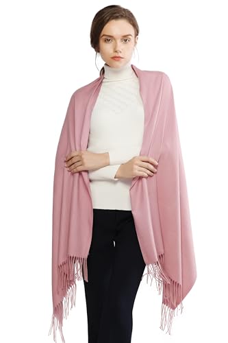 RIIQIICHY Women's Scarf Pashmina Shawls and Wraps for Evening Dress Bridesmaid Wedding Bridal Winter Warm Long Large Scarves - color: Baby Pink