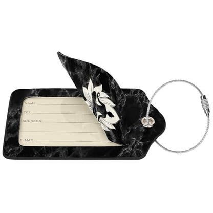 Buddha Meditation Flower Set of 2 Durableleather Luggage Tags Stylish Travel Gear Men Women