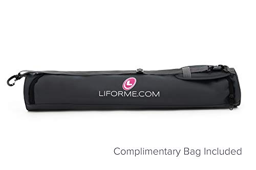 Liforme Travel Yoga mat – Patented Alignment System, Warrior-Like Grip, Non-Slip, Eco-Friendly, Ultra-Lightweight and Sweat Resistant, Made with Natural Rubber - color: Gray
