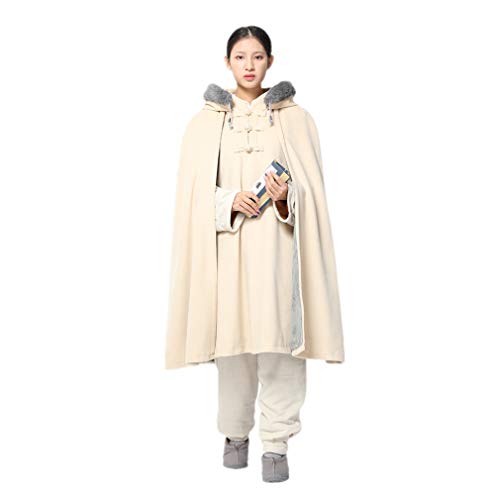 DGXIN Winter Velvet Zen Practice Meditation Cloak 100cm - color: Beige