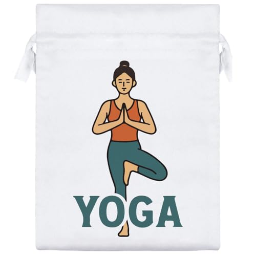 Azeeda 20cm 'Yoga Pose Meditation' Satin Drawstring Bag/Pouch (SB00124943)
