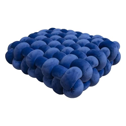Knot Pillow Meditation Cushion Large Floor Cushions for Sitting Funky Throw Pillows Chair Pillows Soft Pad Square Knotted Seat Cushions for Home Decoration Living Room Bedroom Sofa Couch Blue - color: Blue, size: 14.5*13.5*4.5"