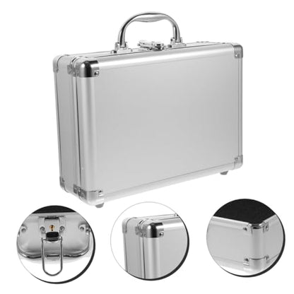 Portable Hard Case Aluminum Tool Storage Case Men's Metal Briefcase for Outdoor