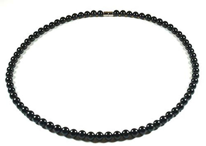 Men's Healing Crystal Necklace - 16/19/24/30 Inch Beaded Chains with 6/8/10/12/14/16mm Gemstones Handmade in USA - color: A: 6mm Black Onyx, size: 16 inches