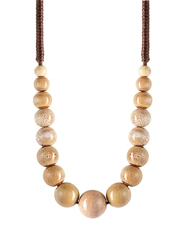 MINACHI Hippie Boho Colorful Ceramic Round Beads Strand Necklace, Bohemian Fashion Statement Jewelry Gift for Women - color: S05