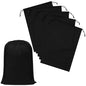 Black Cotton Drawstring Bags, Reusable Quality with Double String, For Pantry Gifts Kitchen - Pack of 6 (Black Cotton Blend, 10 x 15 Inch) - color: Black Cotton Blend, size: 10 x 15 Inch