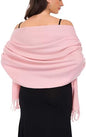 Pashmina Shawl and Wraps for Evening Dresses Resemble Cashmere Scarf for Women Wedding Winter Warm Shawls - color: Pink