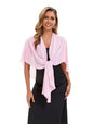 Baoqiya Chiffon Shawl Evening Scarf Shawls and Wraps for Women Wedding Party Bridal Scarves Cover Ups - color: Pink