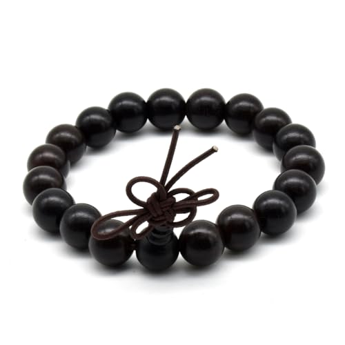 Zen Dear Unisex Natural Ebony Wood Buddhist Prayer Bead Necklace Bracelet Tibetan Prayer Mala Beaded Black - style: 10mm 19beads