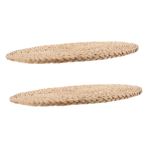 BESTonZON 2pcs Hand-Woven Straw Zabuton Meditation Cushion Floor Pillow for Yoga Jute Seat Mat Natural Woven Sitting Pad