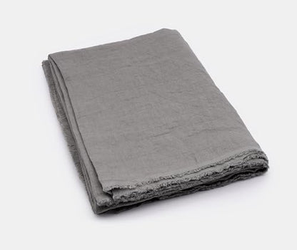 SyuRo Hand Woven Fringed Stylish Japanese Hamamatsu Linen Scarf & Throw - Grey