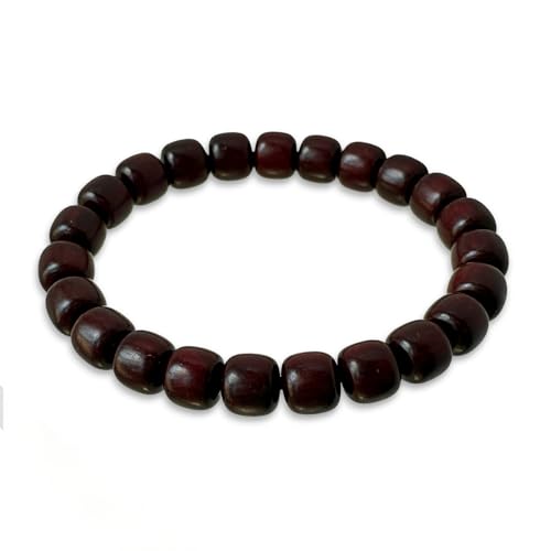 Authentic Red Sandalwood Bracelet for Men Women, Handmade Wood Bead Bracelet, Multiple Styles for Meditation, Daily Wear, Stress Relief & Gift - color: Pure Sandalwood