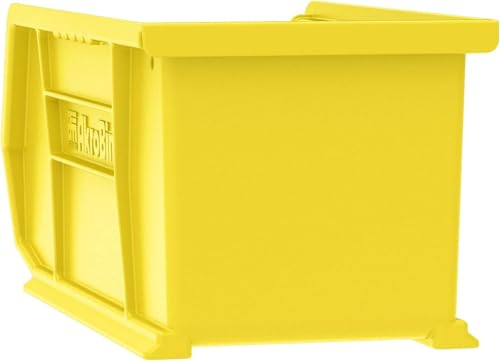 Akro-Mils 30237 AkroBins Plastic Storage Bins, Space-Saving Stackable Bins for Garage, Pantry, Craft Organization, 9" x 6" x 5", Yellow, 12-Pack - color: Yellow