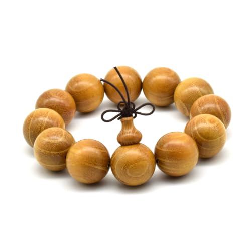 Zen Dear Natural Golden Sandalwood Mexican Bocote Mala Prayer Bead Bracelet Link Wrist Necklace Mala Beads - style: 20mm 12 beads