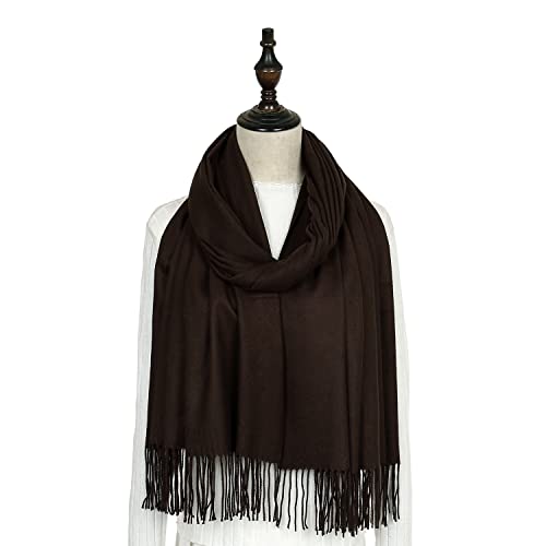 RIIQIICHY Women's Scarf Pashmina Shawls and Wraps for Evening Dress Bridesmaid Wedding Bridal Winter Warm Long Large Scarves - color: Caramel