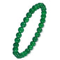 Agate Round Beaded Bracelet for Women Men Natural Agates Stone Healing Bracelets Stretch Elastic Handmade Polished Gemstone Beads Bracelet - color: Green, size: 6mm Beads
