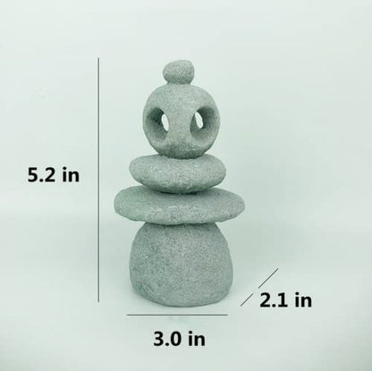 Japanese Pagoda Stone Lantern, Stacked Stone Sculpture Fairy Garden Accessories Outdoor Statue Meditation Zen Garden Decor