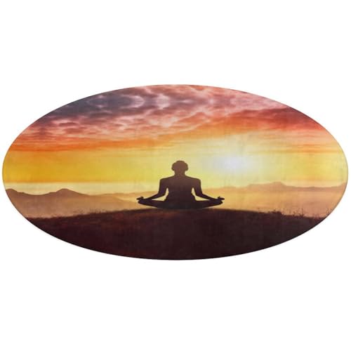 Coral Velvet Mat Round Plush Yoga Meditation Area Rug Anti Slip Floor Carpet Modern Area Rugs Home Decorative for Indoor Office Kitchen Bedroom Living Dining Room 90 * 90cm - size: 2'11" (Round)