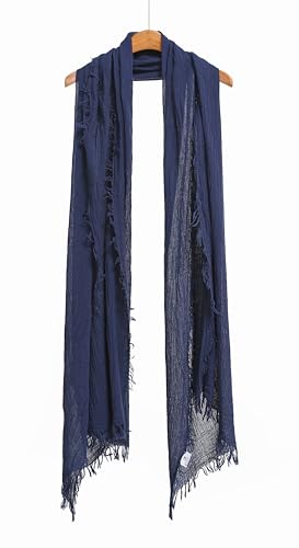 Jeelow Solid Color Scarf Wrap Shawl for Women Men – Soft Lightweight Head Scarf, All Season, Travel Beach Office Daily Wear - color: Sapphire