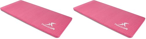 ProsourceFit Extra Thick Yoga Knee Pad and Elbow Cushion 15mm (5/8”) Fits Standard Mats for Pain Free Joints in Yoga, Pilates, Floor Workouts - color: Pink, size: 5/8"/15mm (Single) (Pack of 2)