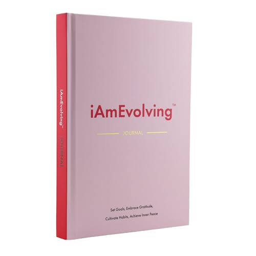 Daily Gratitude, Goal Setting & Habit Tracker Journal for Women & Men with 9-Point Emotional Wellness Scale — iAmEvolving™ 288-Page Hardcover Personal Growth Planner (Misty Rose Cover) - color: Misty Rose