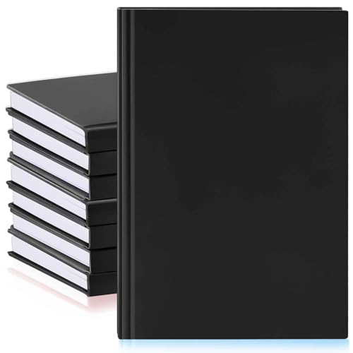 Henoyso 8 Pcs A5 Blank Notebooks Journals Bulk 100 Sheets/200 Pages Unlined Craft Notebooks Kraft Sketchbooks Hardcover for Writing Drawing for Gifts Students School Office, 8.3 x 5.7 in (Black) - color: Black, size: 8.3x5.7 Inch