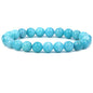 Keleny Gem Semi Precious Gemstones 8mm Round Beads Crystal Stretch Bracelets 7 Inch Unisex - color: Blue Brazilian Amazonite