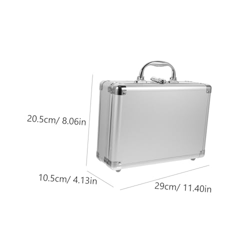 TEHAUX Aluminum Alloy Hard Briefcase with Sponge Inserts Multi Purpose Storage Case for Instruments Cameras and Makeup Tools Durable Exterior Latch and Comfortable