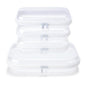 Clear Zipper Pouches, 4PCS Hard Shell Zipper Case,Clear Cosmetic Bag,Toiletry Pouch, Portable Waterproof Travel Organizer Bags for Cosmetics, Snacks, Puzzles (M+3S)