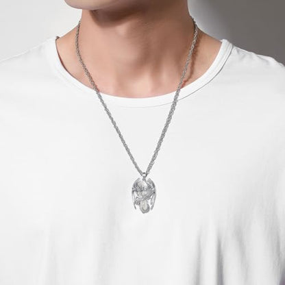 INFUSEU Unique Dragon Necklaces with Healing Crystal Stone for Men Women, Personalized Spiritual Gifts, 24 Inch Chain - color: White Howlite