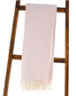 Cotton Acrylic Adirondack Herringbone Woven Throw - Throw Blanket - Soft Rose Cashmere Touch - color: Rose