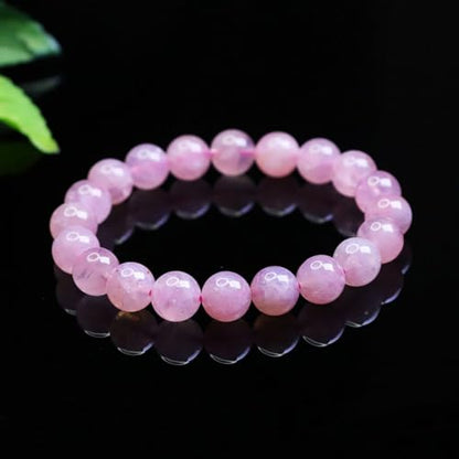 Rose Quartz Bracelet, 8mm Natural Gemstone Love Stone Jewelry Anxiety Relief & Meditation Support Heart Chakra Balance Valentine’s Mother’s Day Gift for Her - color: Purple horse powder